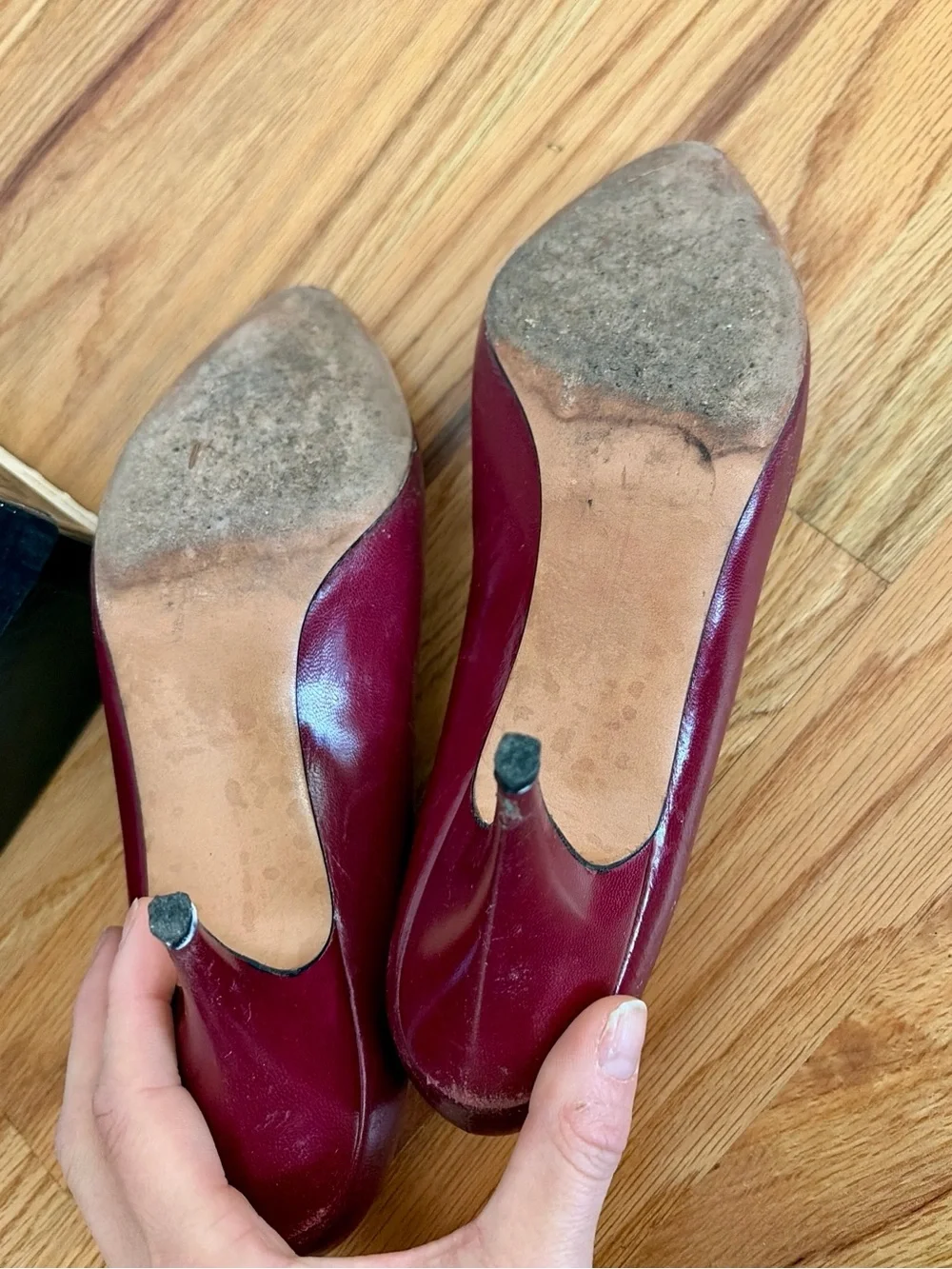 Vintage Evan-Picone Chianti Burgundy Leather Pumps Made in Spain 8N